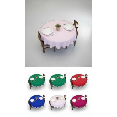 Imagem de Toalha de Mesa Redonda 1,40m Lisa 4 Lugares Rosa - Congratulations Sto