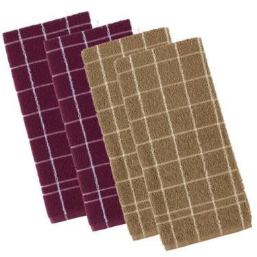 Imagem de Kit 4 Panos de Prato Teka Chef Premium Atoalhado 100% Algodão 45x70cm,