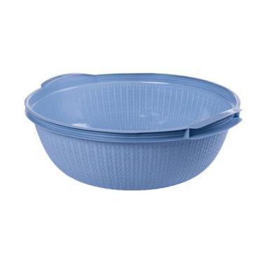 Imagem de Bacia De Bebê 17l Infantil Multiuso Trama Plasútil, Azul