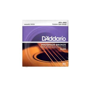 Imagem de Cordas Para Violão Aço D Addario Phosphor Bronze Ej26 .011-.052