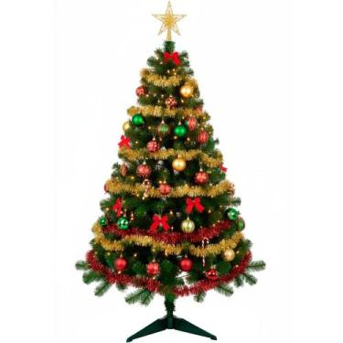 Imagem de Arvore de Natal Pequena 90 cm 120 Galhos e Base Desmontável - Fantasia