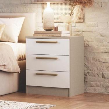 Imagem de Mesa de Cabeceira Modulada 3 Gavetas Requinte+ 100% MDF - Móveis Castr