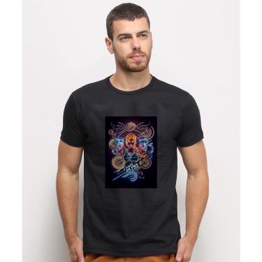 Imagem de Camiseta masculina Preta algodao Lara Croft Neon Tomb Raider Jogo