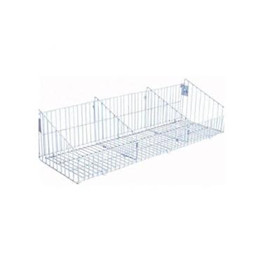 Imagem de Cesto Aramado 30cm x 91cm com 2 Divisórias Branco New Plus - Sa Gondolas