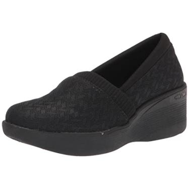 Imagem de Skechers Sapato Plataforma Confortável Feminino, Preto/preto, 8