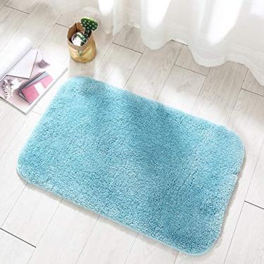 Imagem de jia cool Tapete de banheiro grosso antiderrapante forte absorção de água tapete de chuveiro fofo (azul, 40 x 60 cm, lavável na máquina)