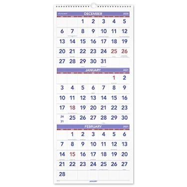Imagem de Calendário de parede 2021 da AT-A-GLANCE, 30,5 x 68,5 cm, grande, vertical, referência de 3 meses, espiral (PM112821)