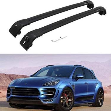 Imagem de UDP-Auto 2 peças adequadas para Macan 2014-2020 barras transversais de alumínio traváveis barras laterais de trilho de teto - preto