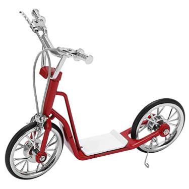 Imagem de Scooter Modelo Vermelho, 1:10 Escala Alta Simulação Modelo de Scooter Requintado Ornamento de Decoração de Mesa de EscritóRio para Decorar Mesas de Cabeceira Estantes Parapeitos de Janelas