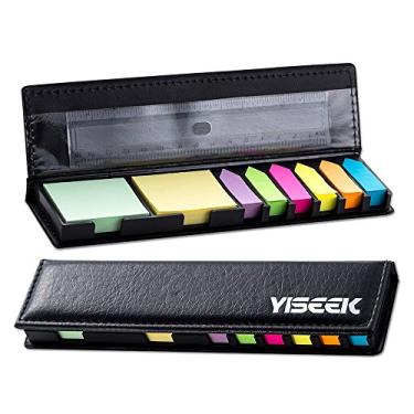 Imagem de Marcadores de página de notas adesivas coloridas conjunto de sinalizadores, 2 mini notas retangulares e 6 organizadores de bandeiras de seta de índice (640 peças), com uma régua de 15 cm (6