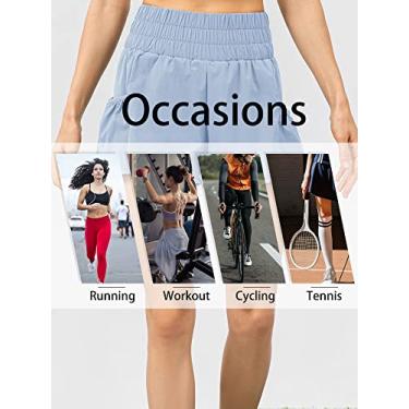 Imagem de Tingpai Shorts de corrida fe no 2 em 1 com bolsos cós largo cobertu camada forro shorts espo vos pa treino de fitness ciclismo academia atlética casa roupas espo vas 1 peça