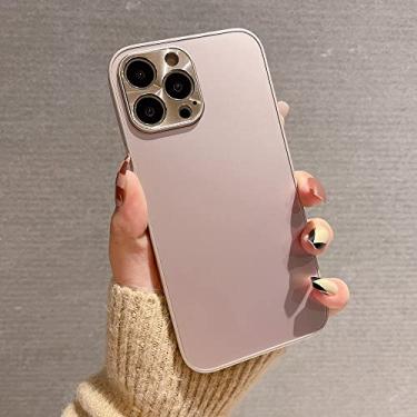 Imagem de Capa de telefone sólida fina para iphone 7 8 plus x xs xr para iphone 13 11 12 14 pro max metal alumínio capa de proteção de câmera, rosa, para iphone xs