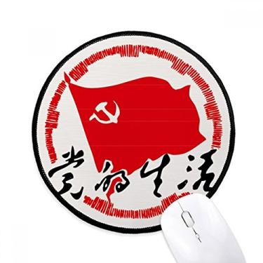Imagem de DIYthinker Emblema de festa chinesa patriotismo mousepad desktop escritório tapete redondo para computador