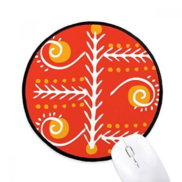 Imagem de DIYthinker Orange Line Mexico Totems Civilização Antiga Mouse Pad Desktop Office Tapete Redondo para Computador