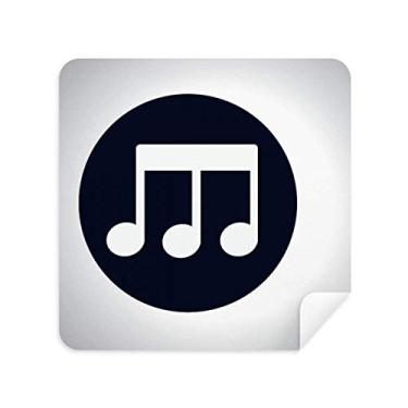 Imagem de DIYthinker Notas musicais Triple-Quaver pano de limpeza preto limpador de tela tecido camurça 2 peças