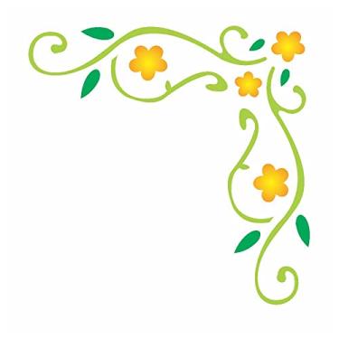 Imagem de Stencil de Acetato para Pintura OPA 10 x 10 cm - 502 Cantoneira Folhas