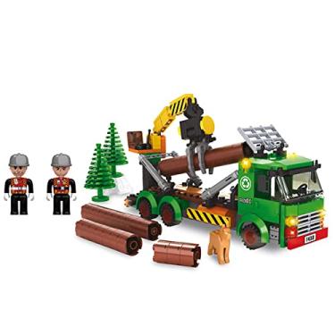 Imagem de Bloco de Montar Fazenda Caminhão de Troncos 274 Peças Xalingo