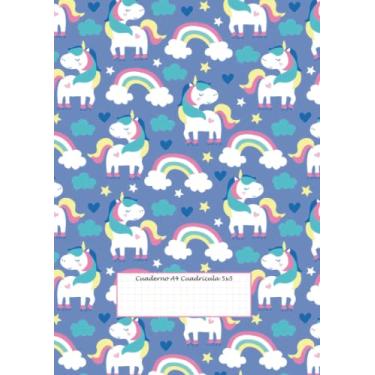 Imagem de Cuaderno A4 Cuadrícula 5x5: cuadricula 5x5 - 50 hojas - 100 páginas - cuaderno cuadricula a4 - cuaderno cuadricula 5mm - cuadernos escolares a4 ... de cuadros - libreta unicornios para niñas