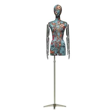 Imagem de Female Mannequin Torso Corpo de torso de manequim feminino, janela de exibição Manequim modelo de altura ajustável, bustos de forma de vestido com braços de cabeça para exibição de roupas (Color : Bl