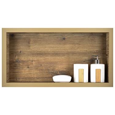 Imagem de Nicho Em Porcelanato P/Banheiro 60x30x10 Cm - Madeirado