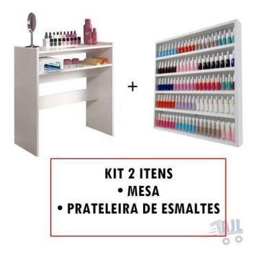 Imagem de Prateleiras Expositora Para Esmalte+Mesinha De Manicure - Ajl