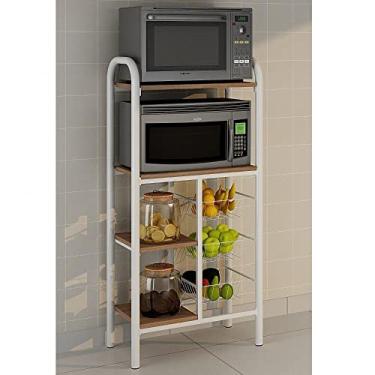 Imagem de Fruteira 4 Prateleiras 3 Cestos Islândia Móveis Teixeira Branco/imbuia