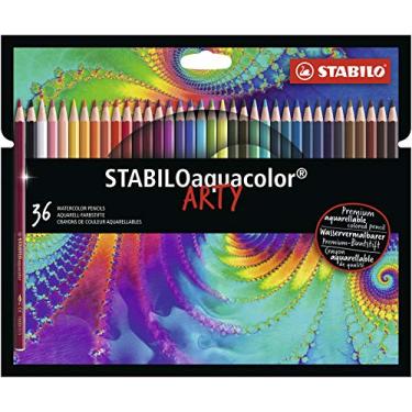 Imagem de Lápis de Cor Aquarelável – STABILO Aquacolor ARTY – Estojo com 36 unidades – Em 36 cores