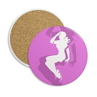 Imagem de Caneca longa para garota de cabelo comprido com protetor de mesa, pedra absorvente