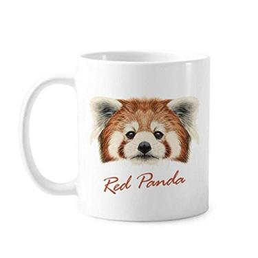 Imagem de Caneca de cerâmica com estampa de panda vermelha selvagem da castanha para café e porcelana