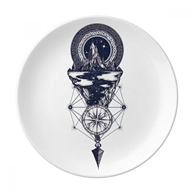 Imagem de Iceberg Compasso Stars Art Pattern Plate Decorative Porcelain Salver Tableware Dinner Dish