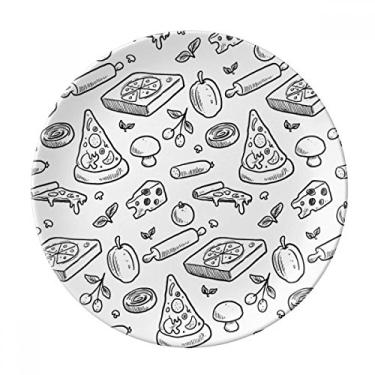 Imagem de Prato de queijo, cogumelo, pizza, comida, prato decorativo de porcelana salver, louça, jantar