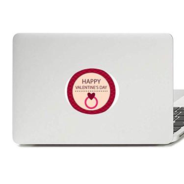 Imagem de Adesivo de notebook com emblema de vinil rosa redondo Feliz Dia dos Namorados