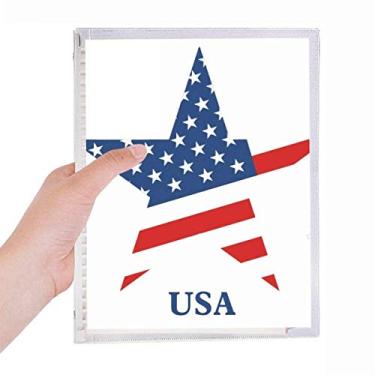 Imagem de Caderno de folhas soltas com estampa de bandeira dos Estados Unidos e diário recarregável
