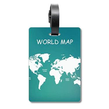 Imagem de Mapa-múndi Continent Distribution Outline Mala Etiqueta Bagagem Cartão Scutcheon Etiqueta