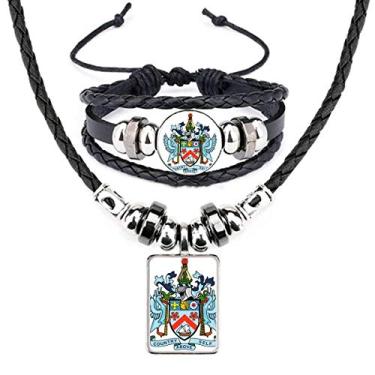 Imagem de Conjunto de joias com emblema Nacional de São Cristóvão e Névis