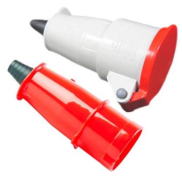 Imagem de Conjunto de Acoplador + Plug Macho Steck 3P+T 32a VM Newkon