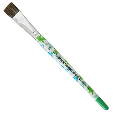 Imagem de Pincel Chato Linha Collection Keramik Nº10 Linha Borboletas e Flores - Verde e Azul