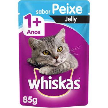 Imagem de Ração Úmida Whiskas Sachê Peixe Jelly para Gatos Adultos - 85 g
