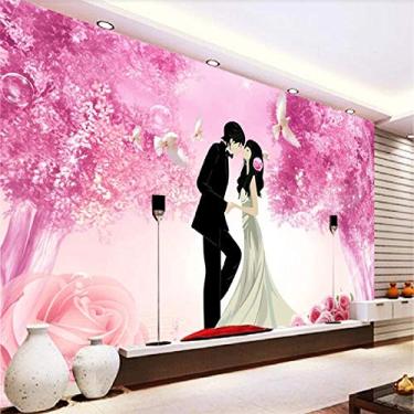 Imagem de Papel de parede personalizado 3D foto mural moderno romântico casal simples TV fundo parede sala de estar quarto papel de parede 120 cm (C) × 80 cm (A)