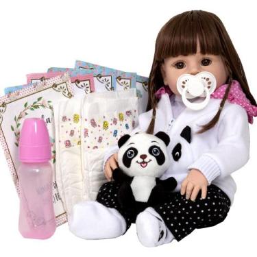 Imagem de Boneca Bebê Reborn Panda Baby Alive Menina Cabelo Castanho - Cegonha R