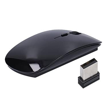 Imagem de Mini Mouse Sem Fio 2.4g Mouse Sem Fio Fino Portátil Móvel óptico de Escritório Mouse para Notebook, Pc, Laptop, Computador, Desktop (Preto)