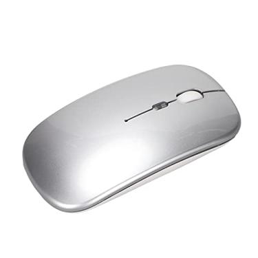 Imagem de Mouse para Laptop Sem Fio, Mini Mouses de Computador USB Recarregáveis ​​silenciosos, Modo Duplo, Luz de Respiração LED, 500mAh, DPI Ajustável, Mouse óptico (Prata)