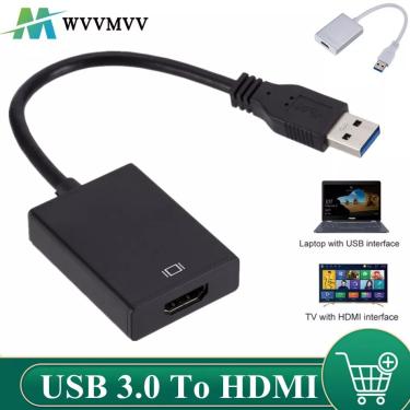 Imagem de WVVMVV-Adaptador Portátil de Áudio e Vídeo  Cabo Conversor HD  USB 3.0 para HDMI  Alta Velocidade  5