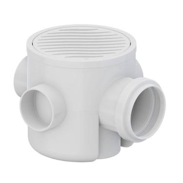 Imagem de Caixa Sifonada Pvc Porta Grelha 100x100x50mm Quadrada Branca Tigre