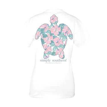 Imagem de Camiseta feminina de manga curta Save The Turtles de ajuste relaxado | Live Your Story | Camiseta feminina elegante e elegante, Tropic, P