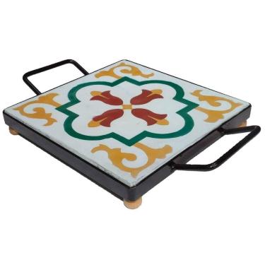 Imagem de Descanso De Panela Apoio De Mesa Ladrilho Hidráulico P- Travessa Ladrilho E1