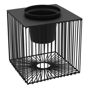Imagem de CACHEPÔ METAL 24x22x22cm PRETO VASO DECORATIVO PLANTA