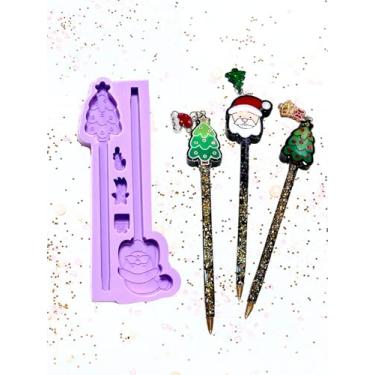 Imagem de Confeitaria dos Moldes, R574 Molde de silicone caneta natal resina decorar