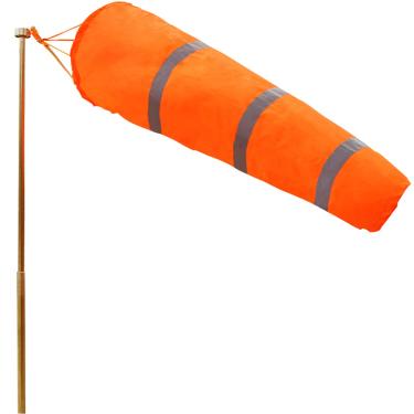 Imagem de ANLEY Windsock de 30 Polegadas - Rip-stop Poliéster Medição da Direção do Vento Saco de Meias com Cinto Refletivo - Para Exteriores Airport Farm & Park - Laranja 2,5 Pés
