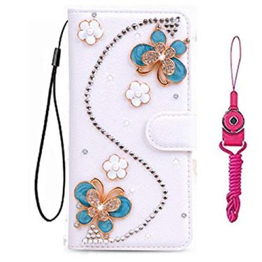 Imagem de Capa para Galaxy Xcover 4s, capa para Galaxy Xcover 4, capa carteira brilhante com alça, capa carteira dobrável de couro dobrável com bolso para dinheiro para Samsung Galaxy Xcover 4S (#26)